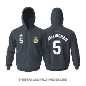 Real Madrid: Away Edition 2023/2024 Fermuarlı Kapüşonlu Hoodie