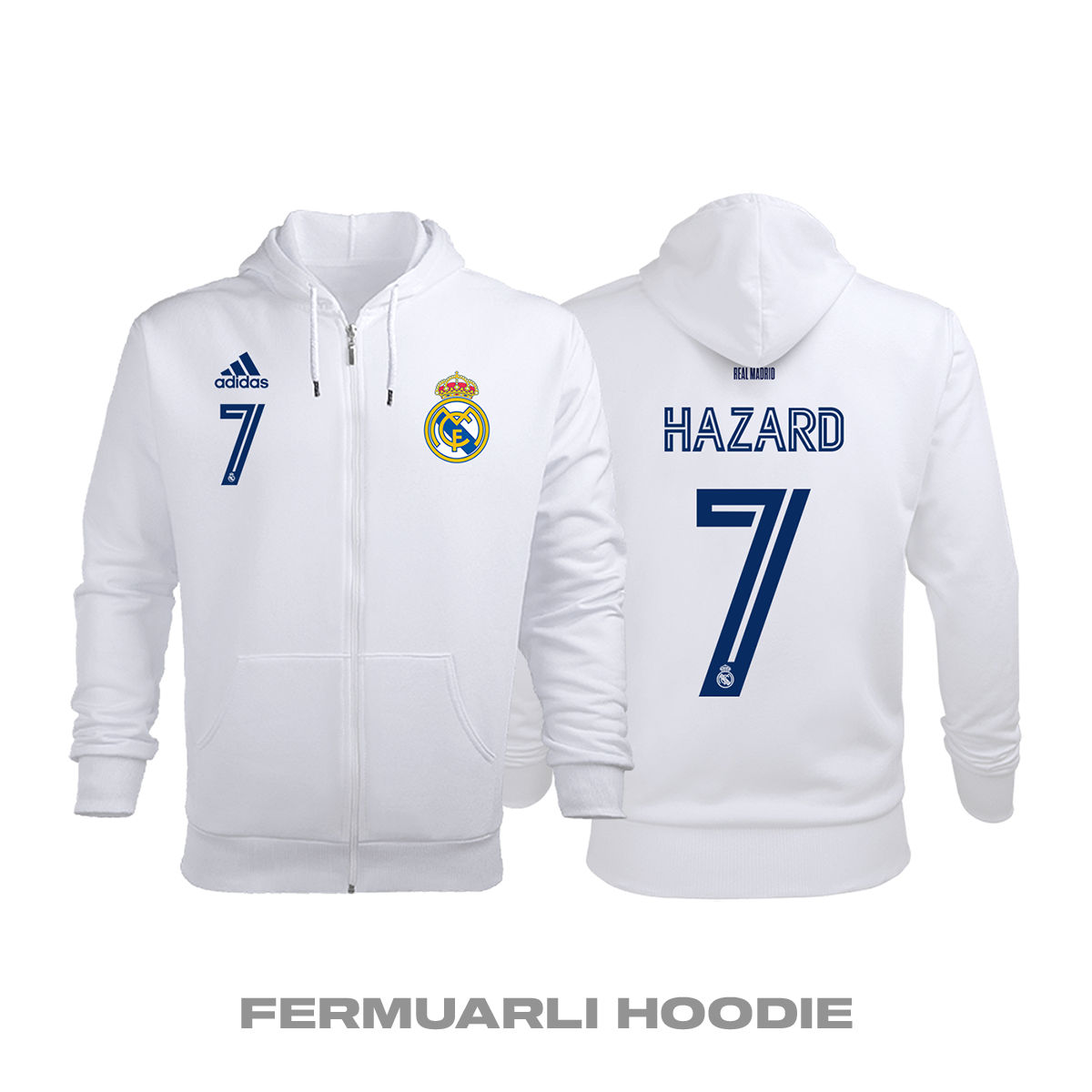 Real Madrid: Home Edition 2020/2021 Fermuarlı Kapüşonlu Hoodie
