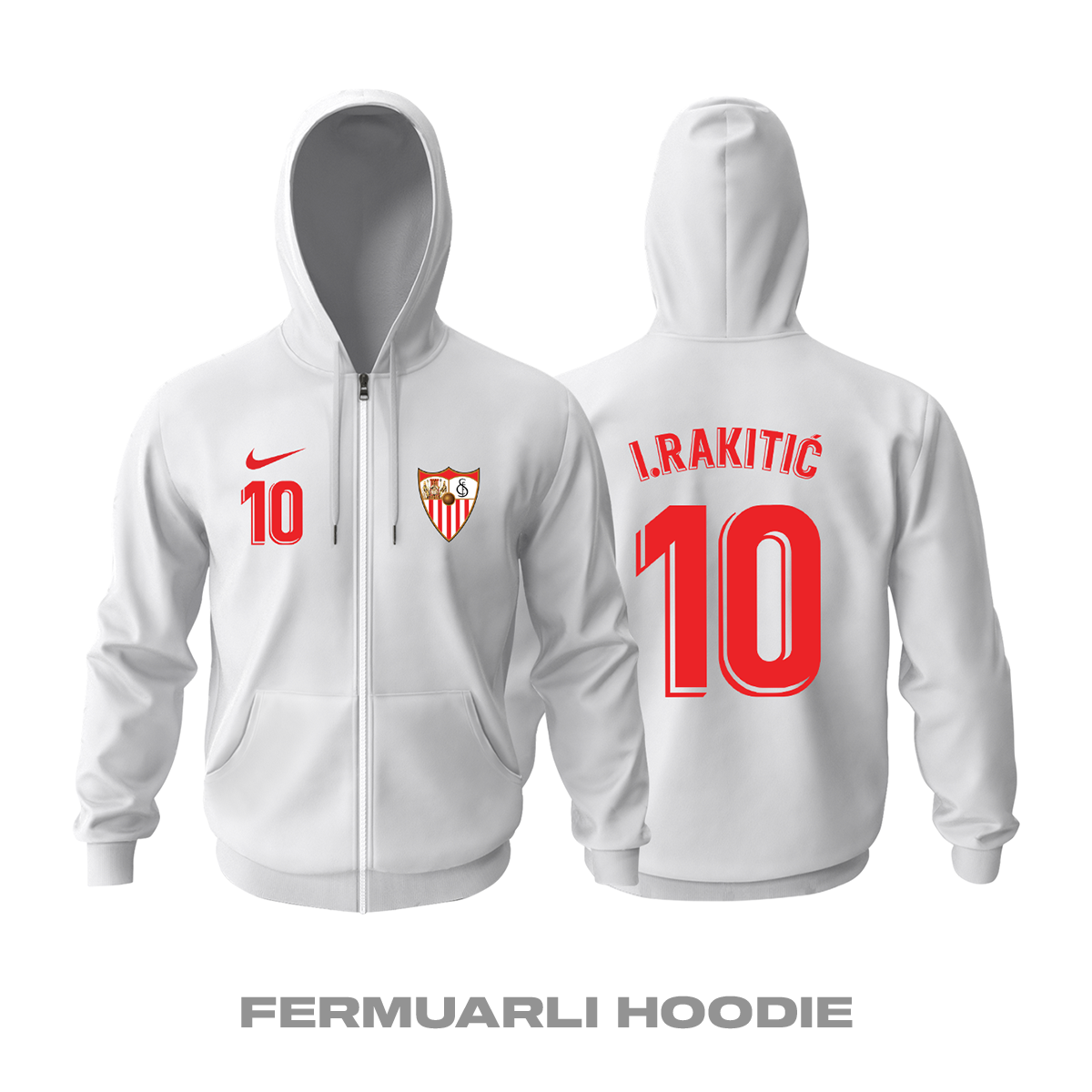 Sevilla: Home Edition 2021/2022 Fermuarlı Kapüşonlu Hoodie