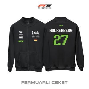 Stake F1 Team: Kick Sauber C45 Black Crew Edition 2025 Fermuarlı Ceket