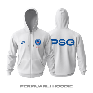 PSG: Club Culture Series - White Edition Fermuarlı Hoodie