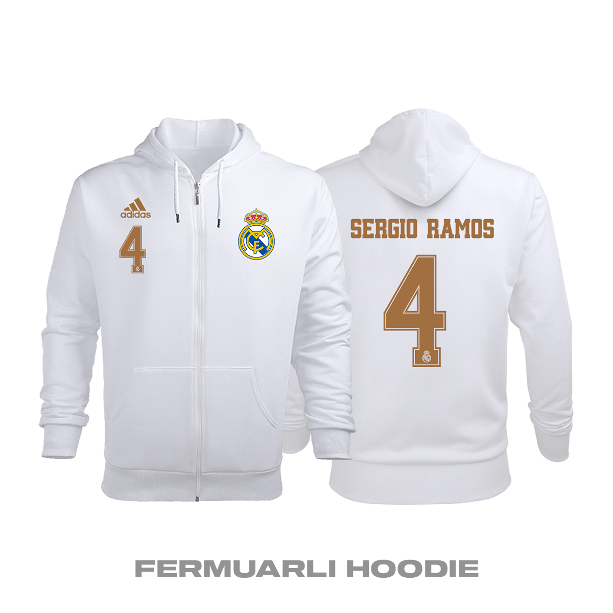 Real Madrid: Home Edition 2019/2020 Fermuarlı Kapüşonlu Hoodie 2XL