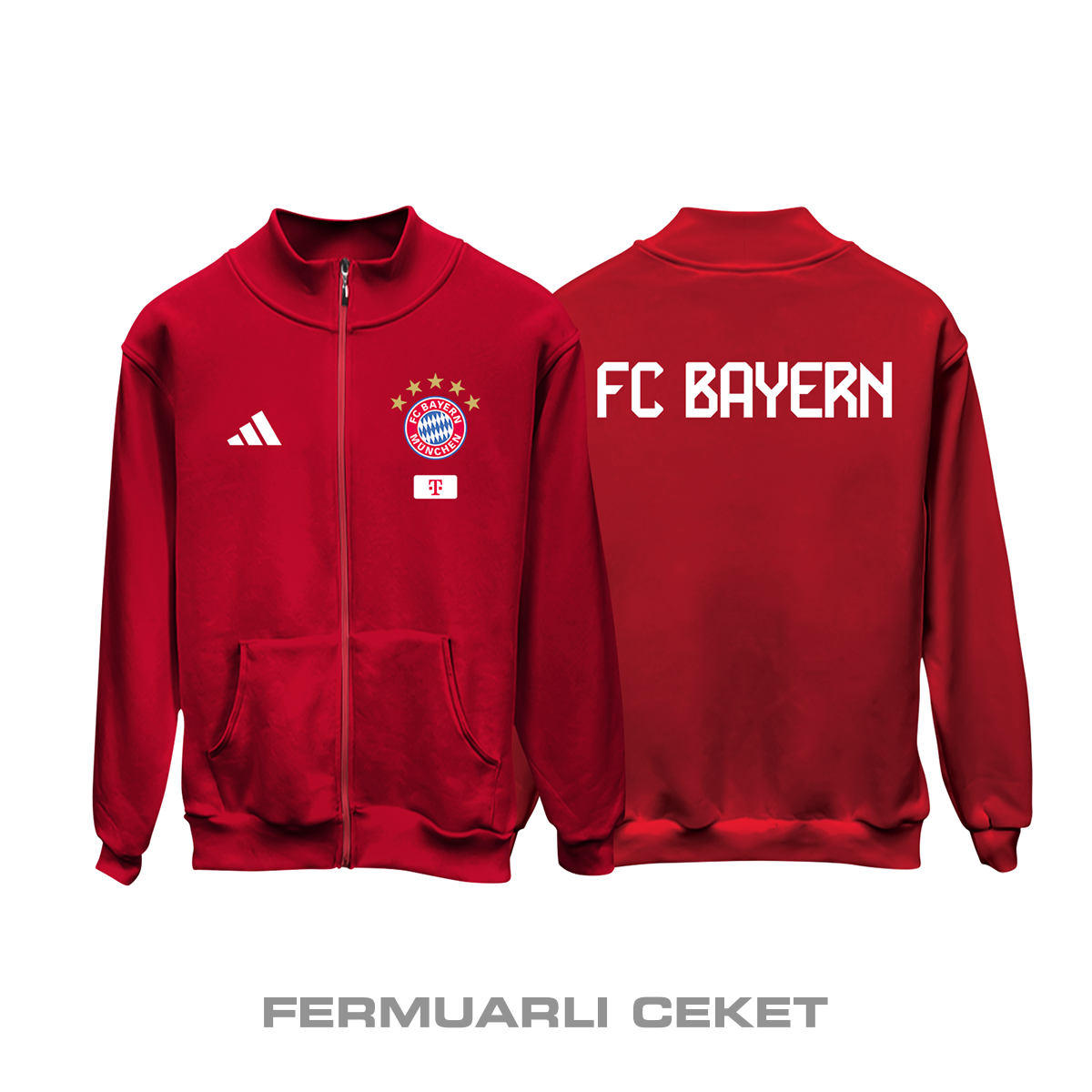 FC Bayern: Club Culture Series - Red Edition Fermuarlı Ceket