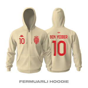 AS Monaco: Third Edition 2021/2022 Fermuarlı Kapüşonlu Hoodie