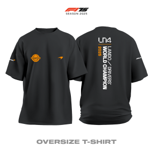 Lando Norris: World Champion 2025 - Black Edition Oversize Tişört