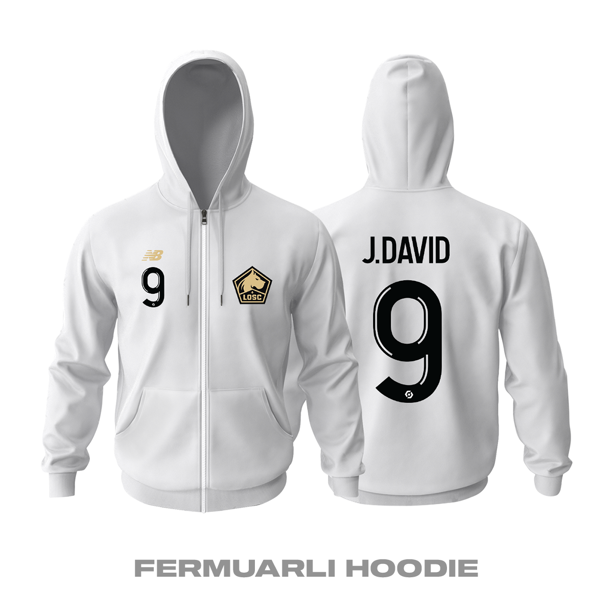 Lille LOSC: Away Edition 2021/2022 Fermuarlı Kapüşonlu Hoodie