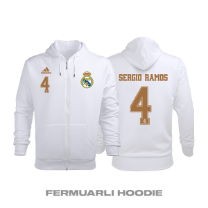 Real Madrid: Home Edition 2019/2020 Fermuarlı Kapüşonlu Hoodie 4XL