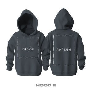Kişisel Baskı - Füme Kapüşonlu Hoodie