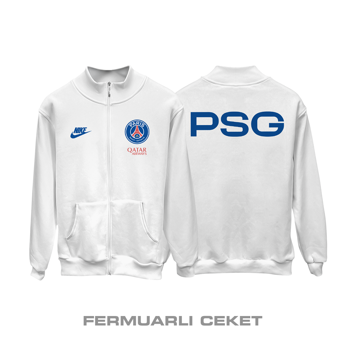 PSG: Club Culture Series - White Edition Fermuarlı Ceket