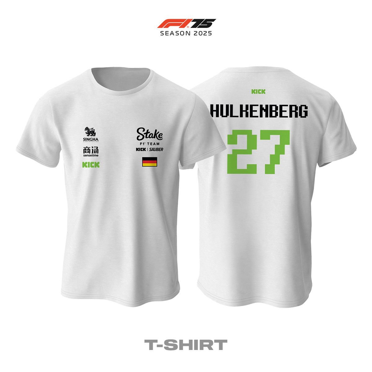 Stake F1 Team: Kick Sauber C45 White Crew Edition 2025 Tişört