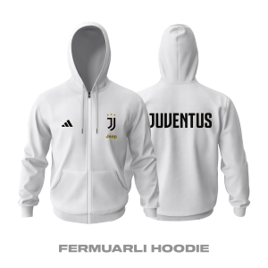 Juventus: Club Culture Series - White Edition Fermuarlı Hoodie