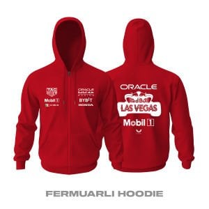 Red Bull Racing: Las Vegas GP - Red Edition 2023 Fermuarlı Hoodie