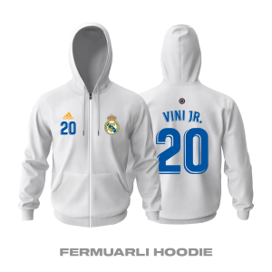 Real Madrid: Home Edition 2021/2022 Fermuarlı Kapüşonlu Hoodie 3XL
